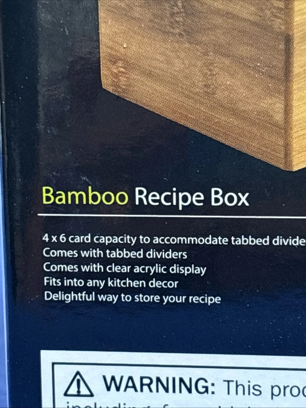 Bamboo Recipe Box NEW